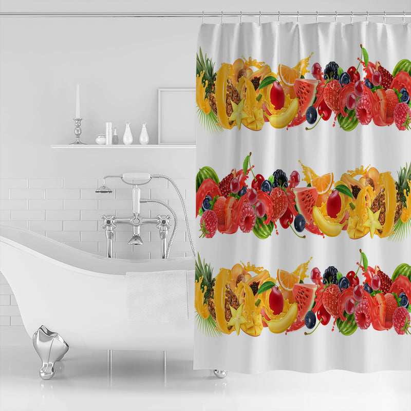 Yellow Tropical fruits in summer DURABLE SHOWER CURTAIN - LeobonZone
