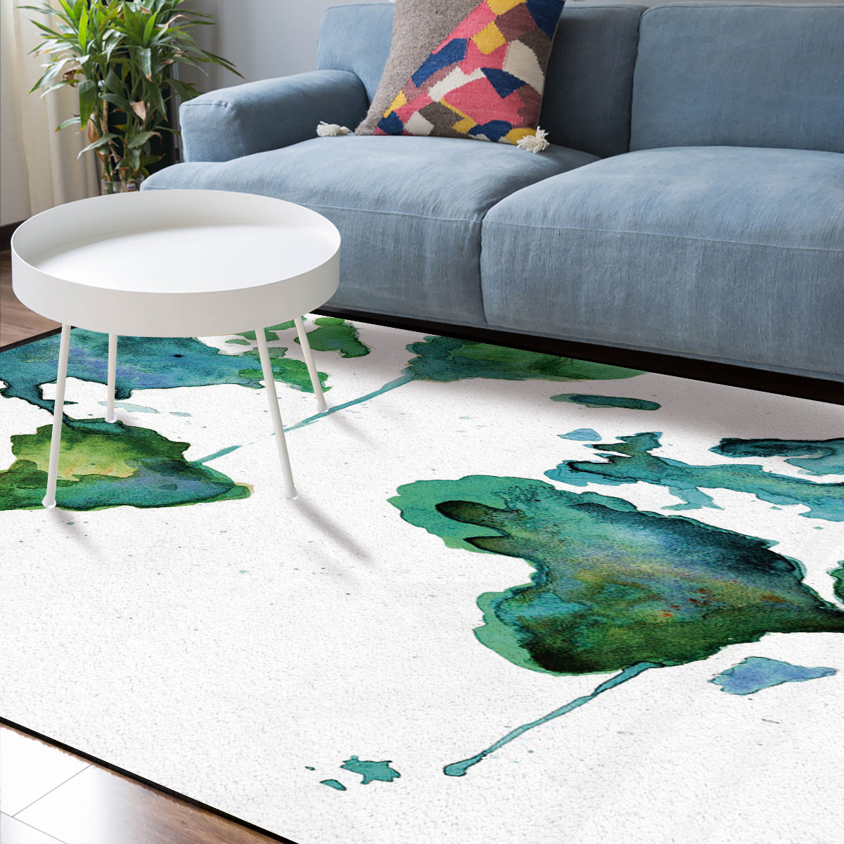 World Map Ink Painting Sponge Rillet Rubber Rugs - LeobonZone