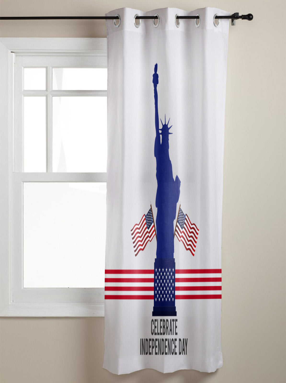 Statue of liberty on Independence Day Blackout Curtain - LeobonZone