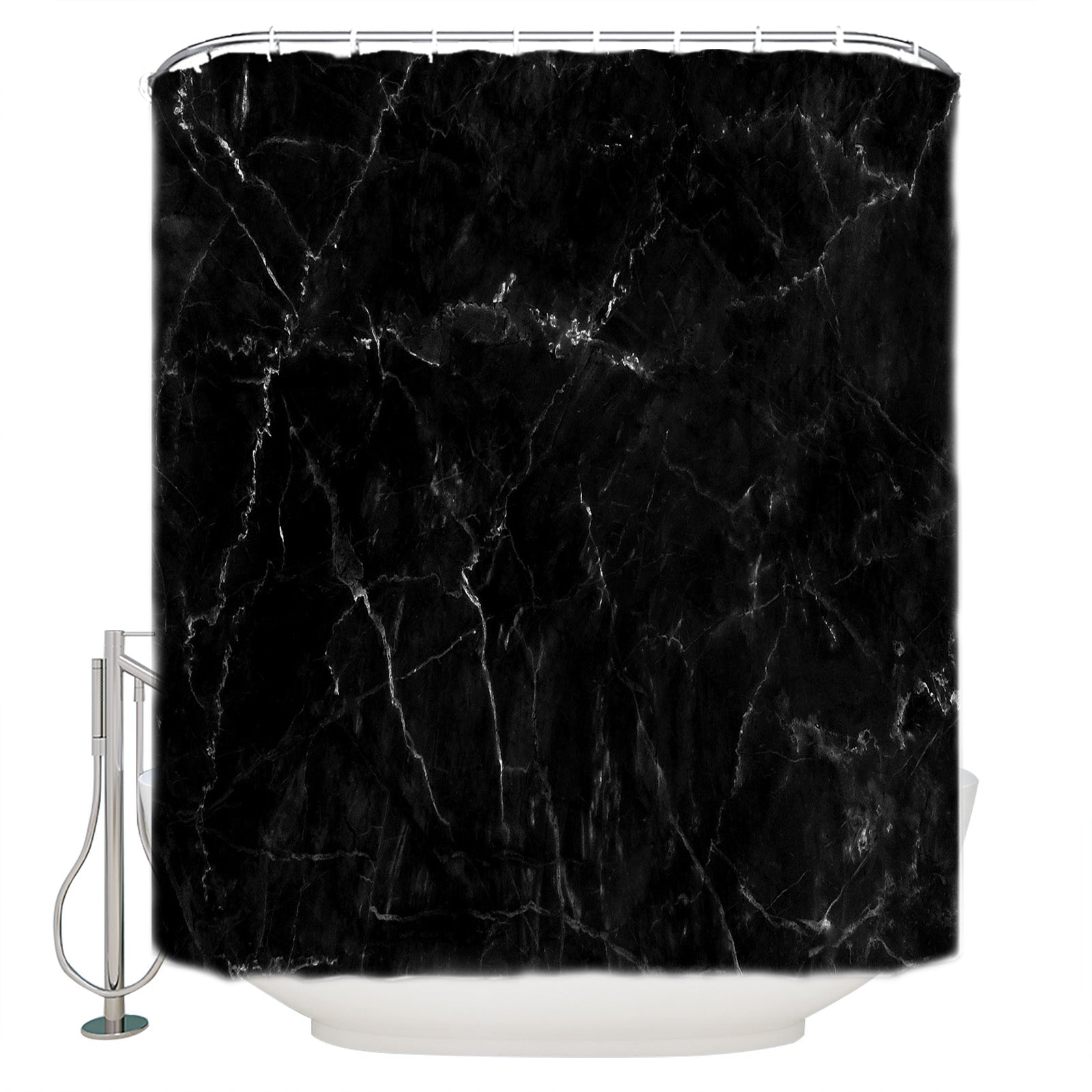 Black Marble crack texture Waterproof Durable Shower Curtain - LeobonZone
