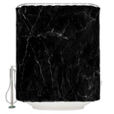 Black Marble crack texture Waterproof Durable Shower Curtain - LeobonZone