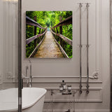 Wooden bridge plank wood Canvas painting - LeobonZone