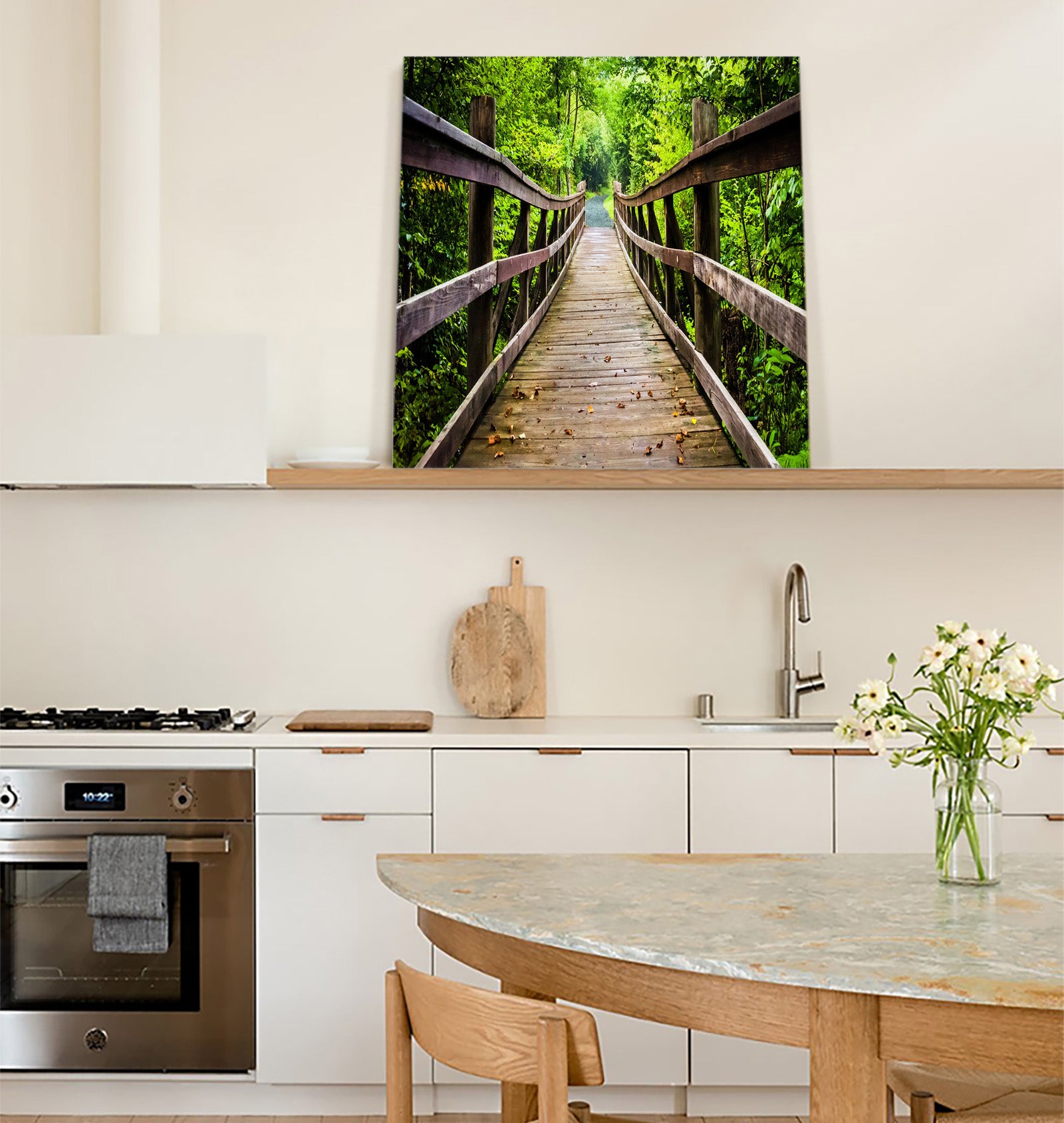 Wooden bridge plank wood Canvas painting - LeobonZone