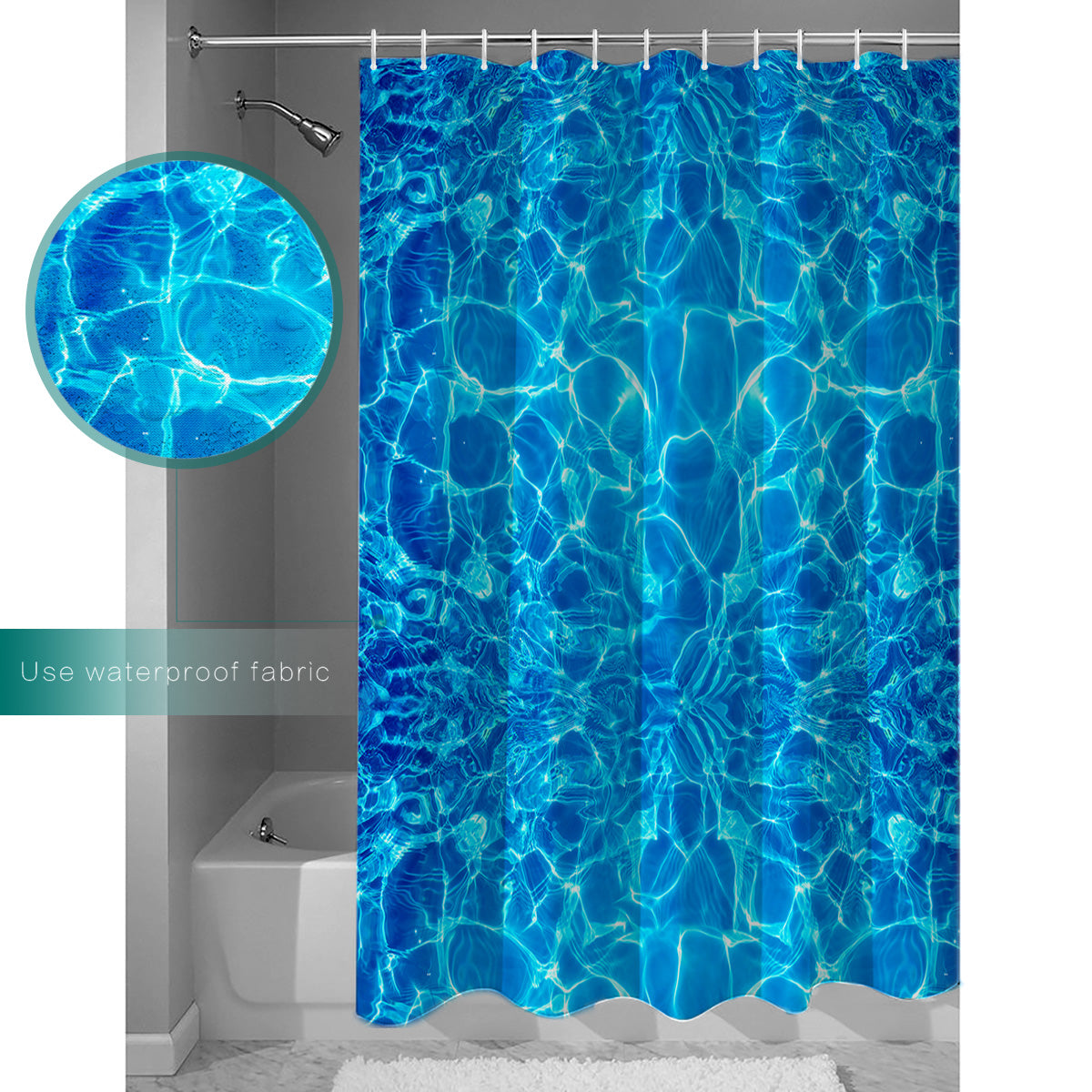 Water Ripple Waterproof Durable Shower Curtain - LeobonZone