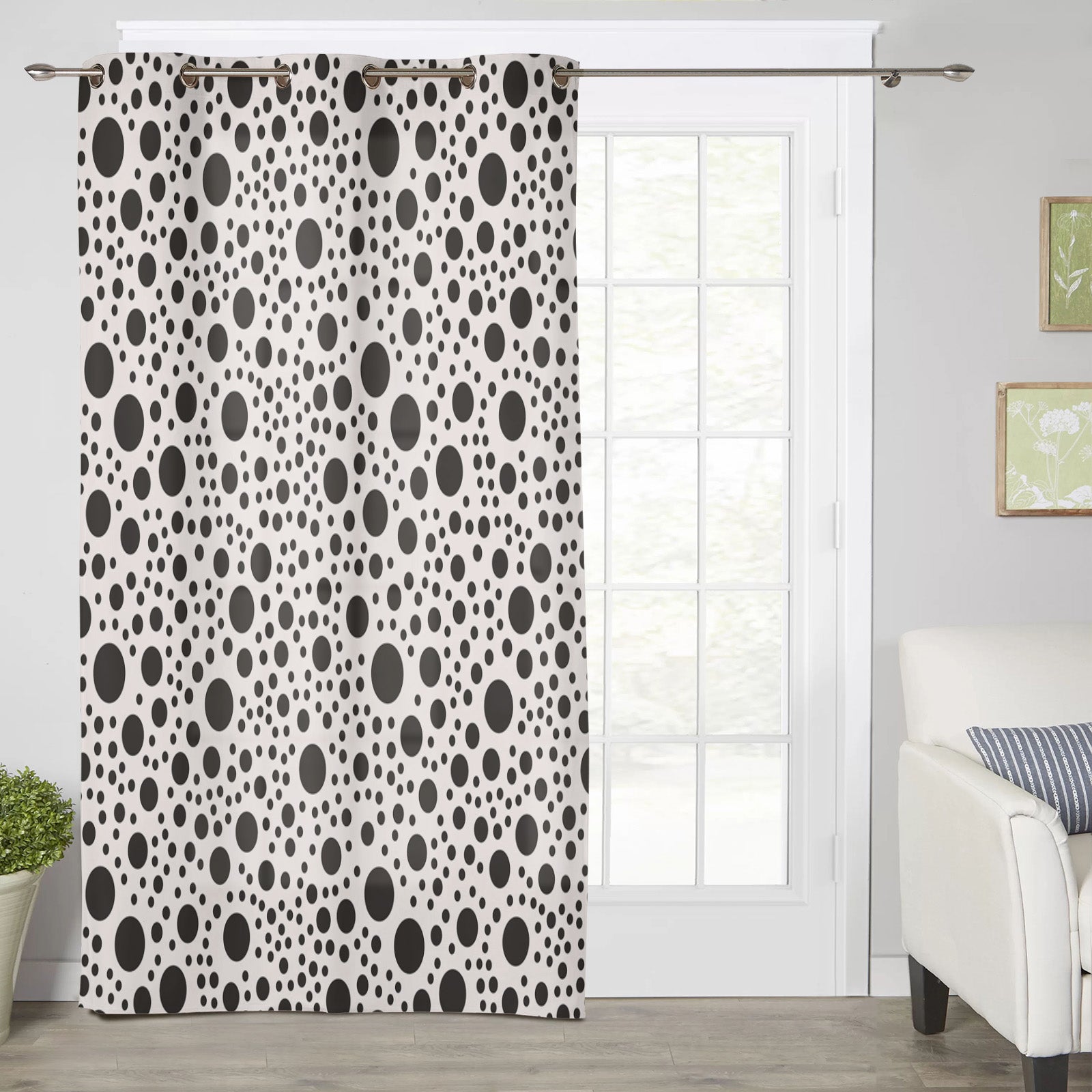 White dots Blackout Window Curtains - LeobonZone