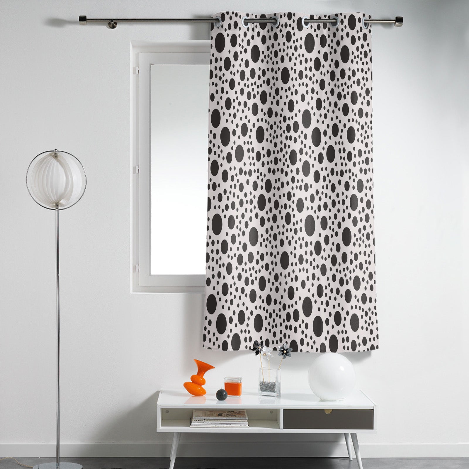 White dots Blackout Window Curtains - LeobonZone