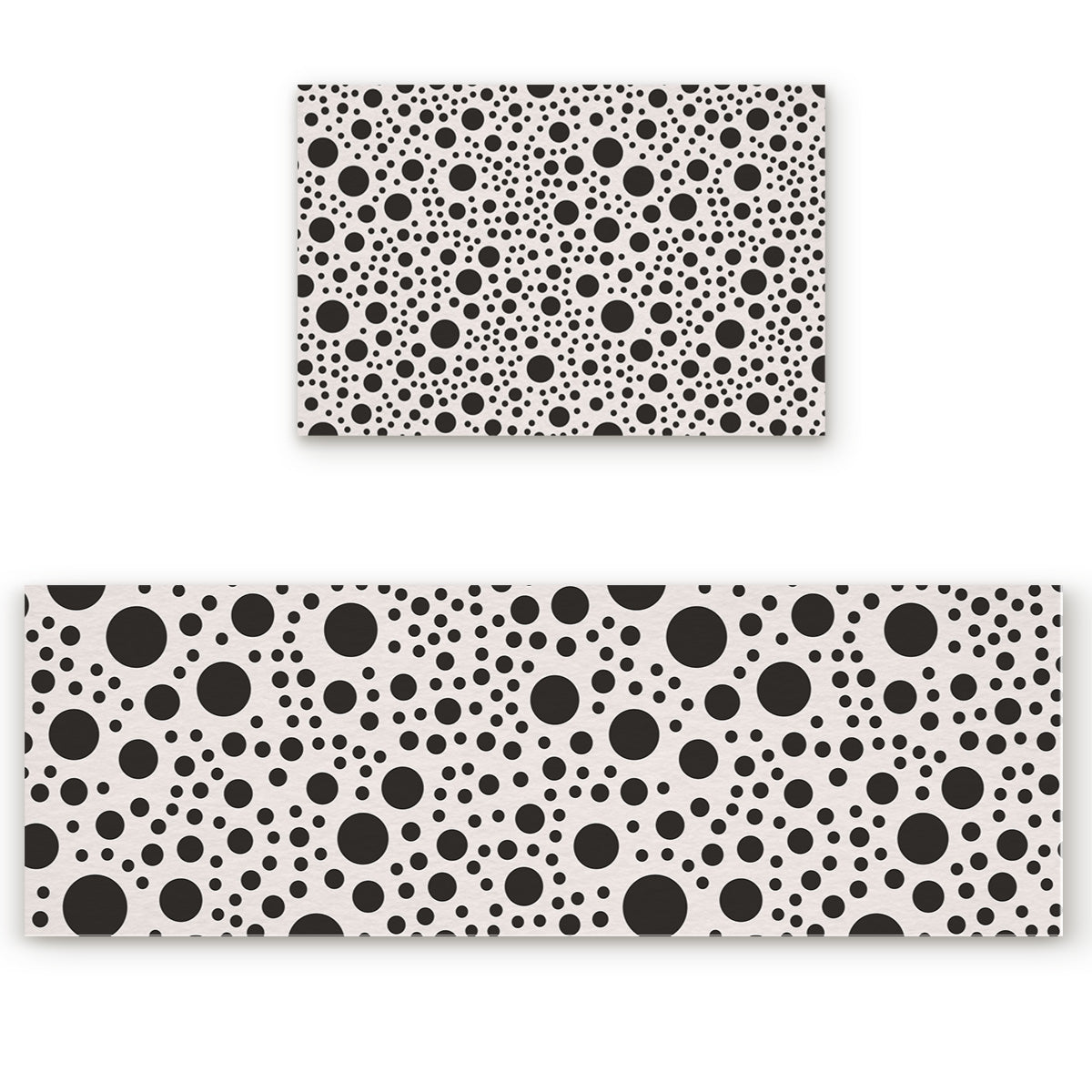 White dots Right Angle Felt Doormat Two piece set - LeobonZone