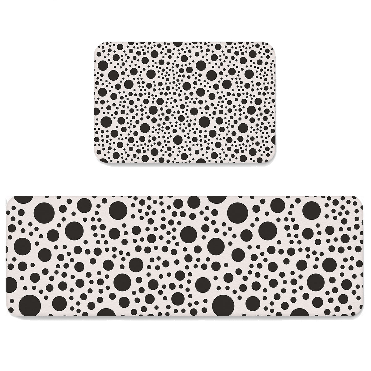 White dots Circular Angle Felt Carpets Two piece set - LeobonZone