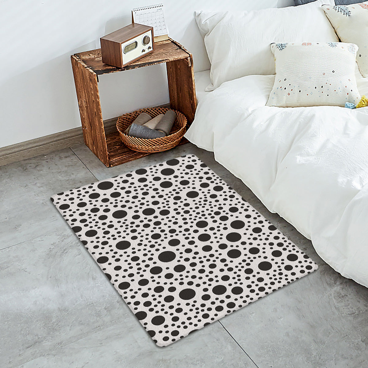White dots Leather Doormat - LeobonZone