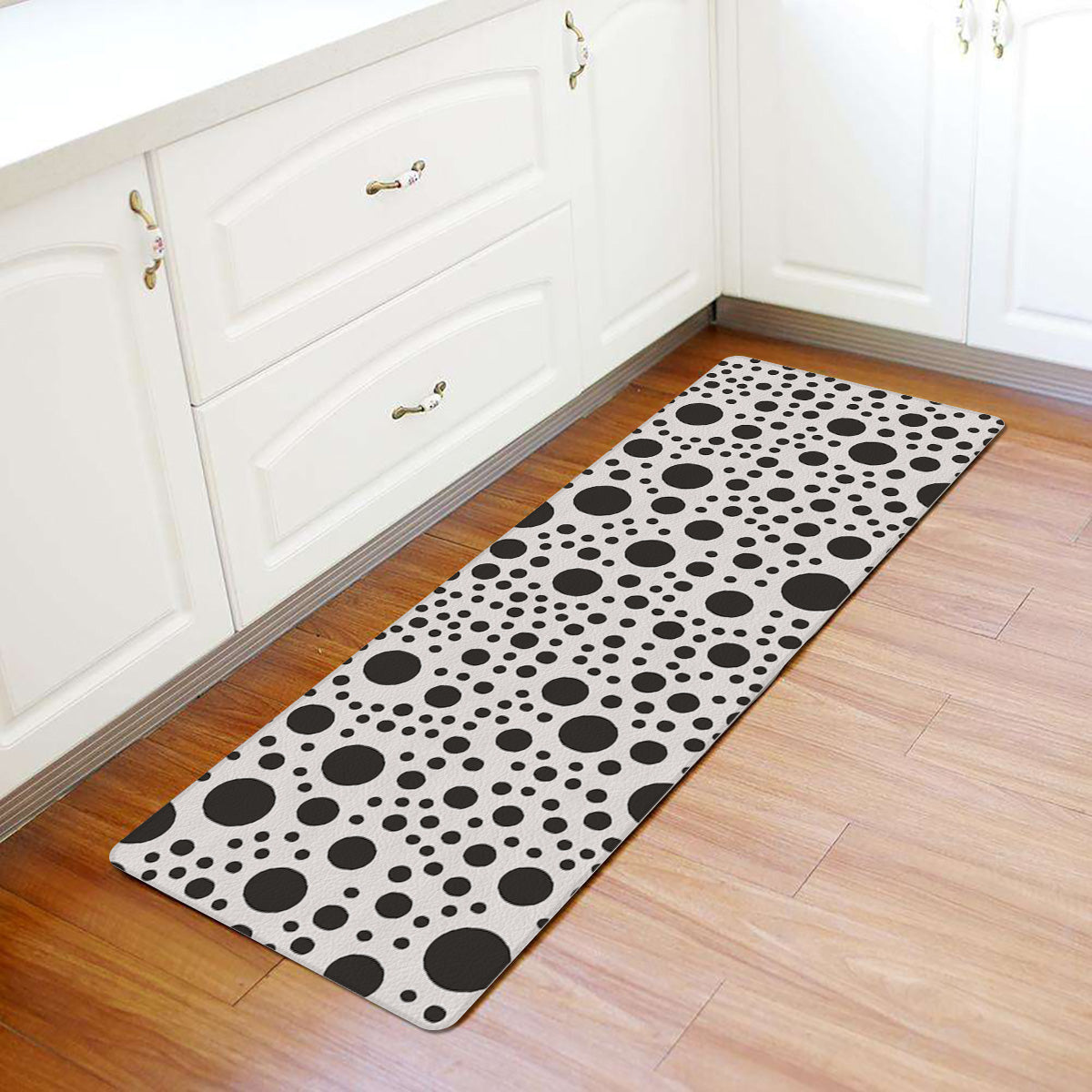 White dots Leather Doormat - LeobonZone