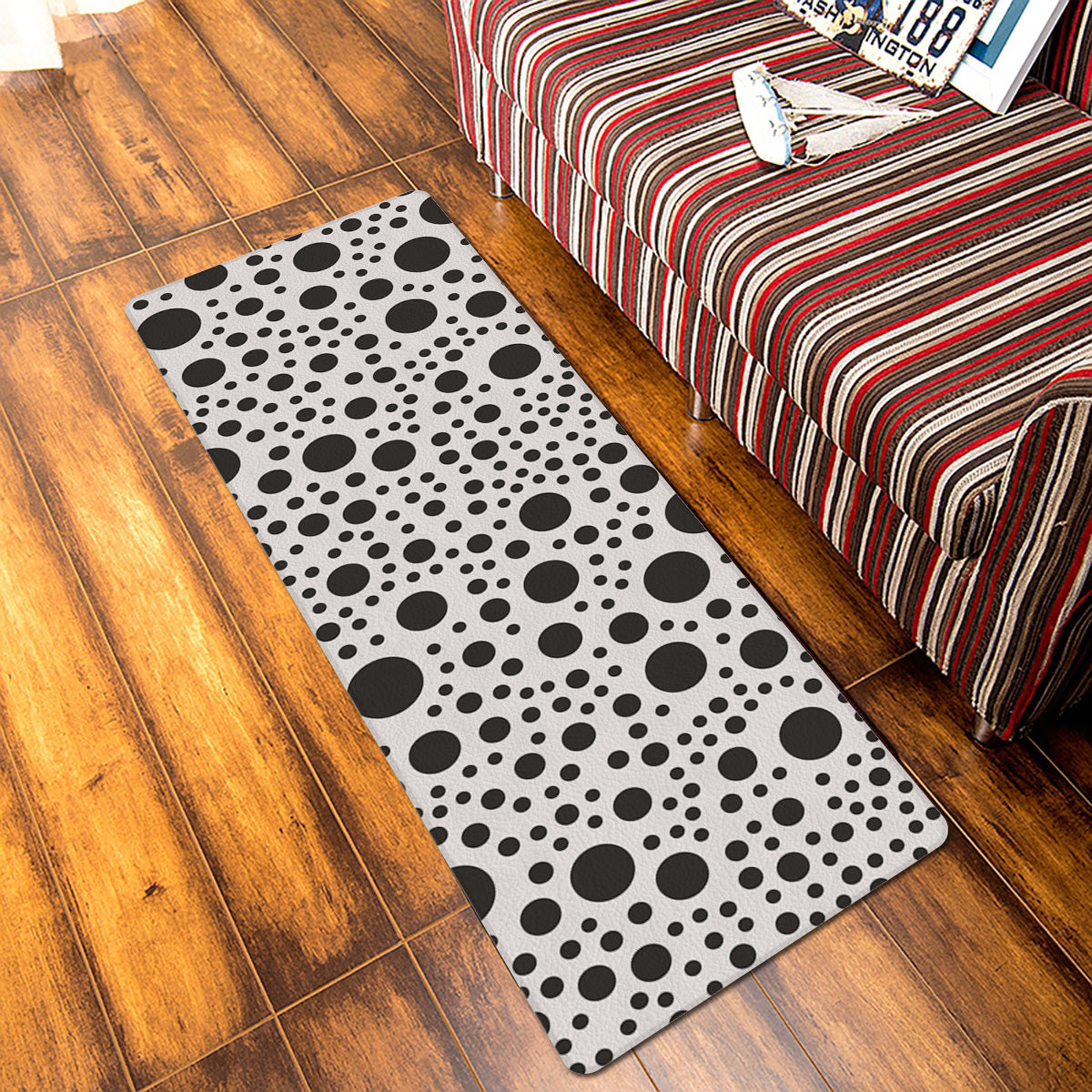 White dots Leather Doormat - LeobonZone