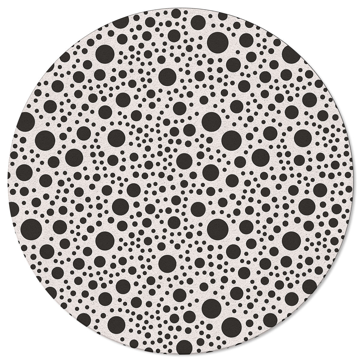 White dots Circular Felt Rugs - LeobonZone
