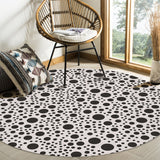 White dots Circular Felt Rugs - LeobonZone