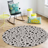 White dots Circular Felt Rugs - LeobonZone