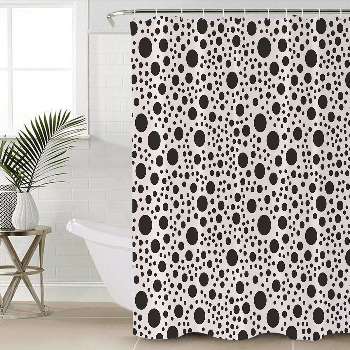 White dots Waterproof Durable Shower Curtain - LeobonZone