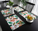 White multi Summer fruits Personalized Table Placemats - LeobonZone