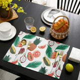 White multi Summer fruits Personalized Table Placemats - LeobonZone