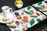 White multi Summer fruits Personalized Table Placemats - LeobonZone