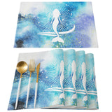 White Summer sea Mermaid Personalized Table Placemats - LeobonZone