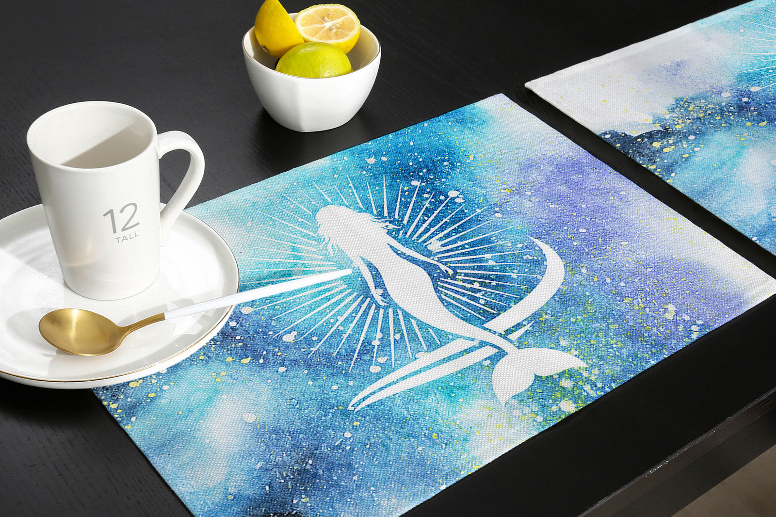 White Summer sea Mermaid Personalized Table Placemats - LeobonZone