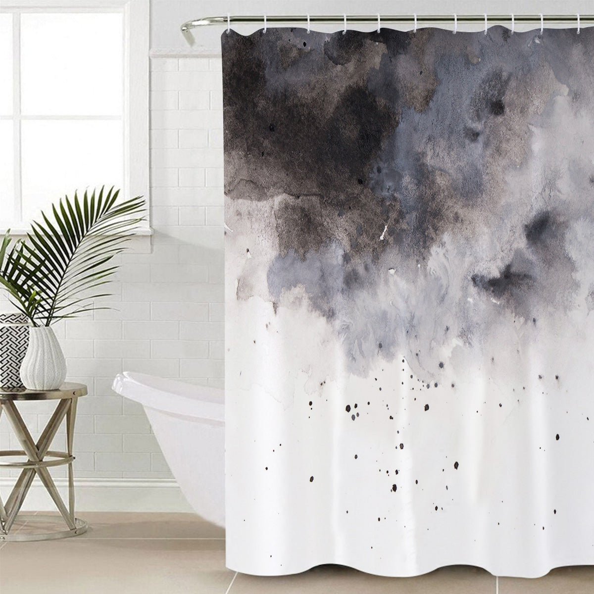 Black Marble light color pattern stone Waterproof Durable Shower Curtain - LeobonZone