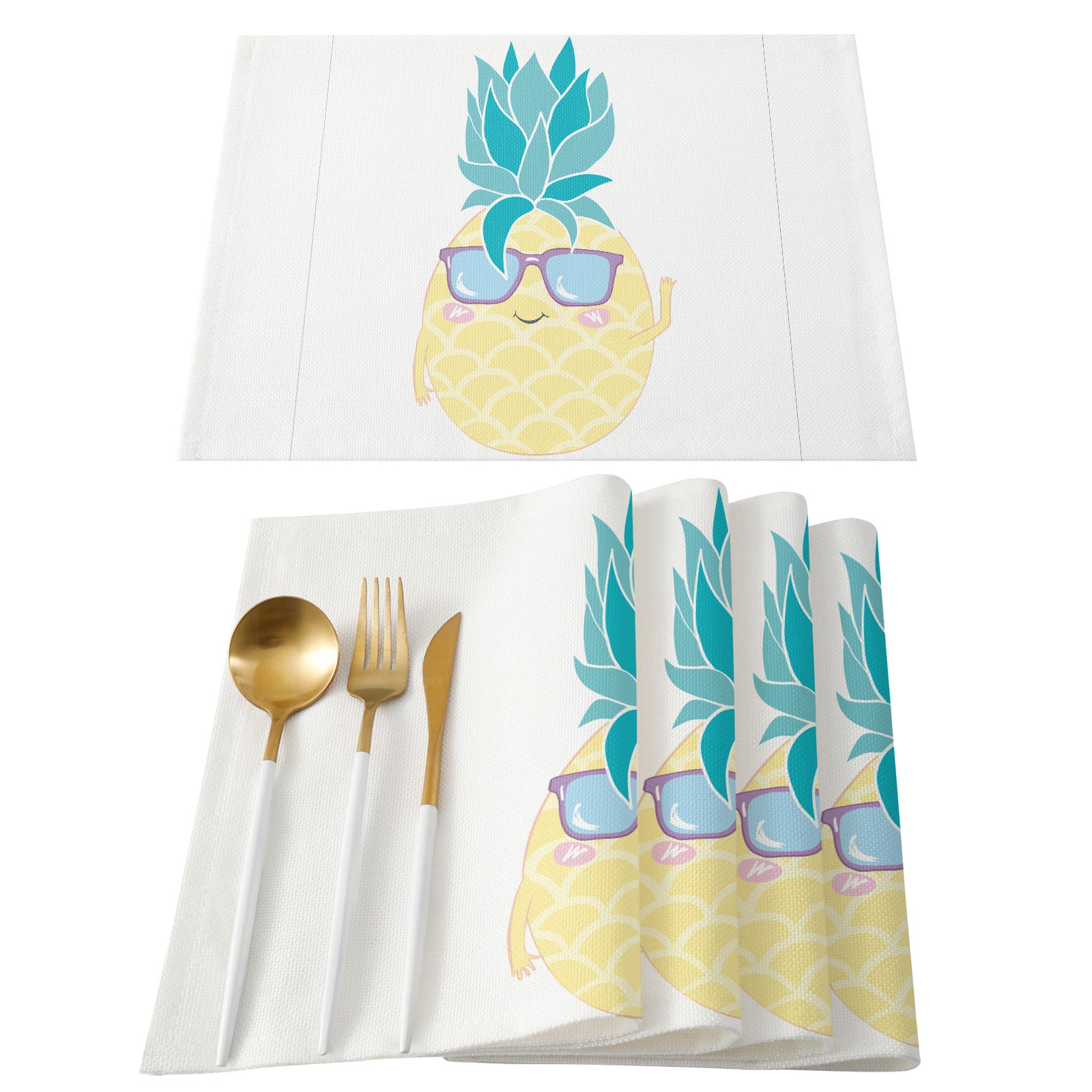 Summer fruit pineapple Personalized Table Placemats - LeobonZone