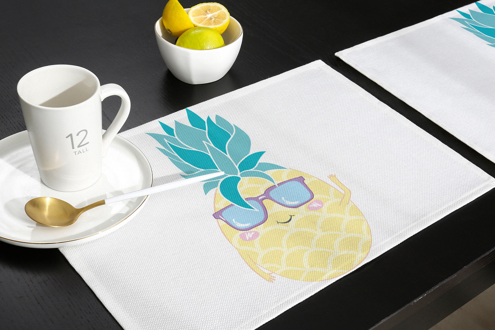 Summer fruit pineapple Personalized Table Placemats - LeobonZone