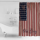 Independence day retro American flag Shower Curtain - LeobonZone