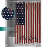 Independence day retro American flag Shower Curtain - LeobonZone