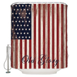Independence day retro American flag Shower Curtain - LeobonZone