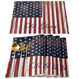 Independence day retro American flag Personalized Table Placemats - LeobonZone