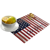 Independence day retro American flag Personalized Table Placemats - LeobonZone