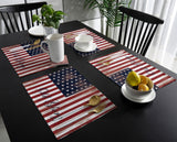 Independence day retro American flag Personalized Table Placemats - LeobonZone