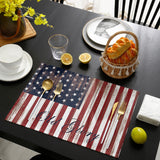 Independence day retro American flag Personalized Table Placemats - LeobonZone