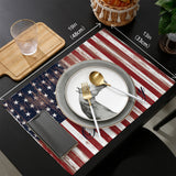Independence day retro American flag Personalized Table Placemats - LeobonZone