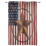 Retro American flag stars window curtains - LeobonZone