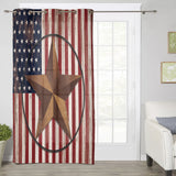 Retro American flag stars window curtains