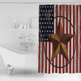 Retro American flag stars Shower Curtain - LeobonZone