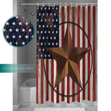 Retro American flag stars Shower Curtain - LeobonZone
