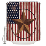 Retro American flag stars Shower Curtain - LeobonZone