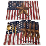 Retro American flag stars Personalized Table Placemats - LeobonZone