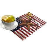 Retro American flag stars Personalized Table Placemats - LeobonZone