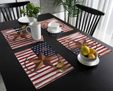 Retro American flag stars Personalized Table Placemats - LeobonZone