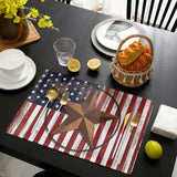 Retro American flag stars Personalized Table Placemats - LeobonZone