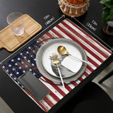 Retro American flag stars Personalized Table Placemats - LeobonZone