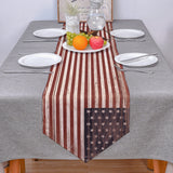 Retro American flag stars Sharp Angle Table Runner Place Mats - LeobonZone