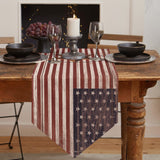 Retro American flag stars Sharp Angle Table Runner Place Mats - LeobonZone