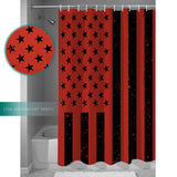 Red Retro American flag Independence Day Shower Curtain - LeobonZone
