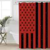 Red Retro American flag Independence Day Shower Curtain - LeobonZone