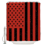 Red Retro American flag Independence Day Shower Curtain - LeobonZone